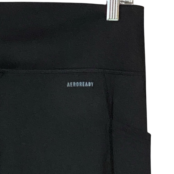 Adidas Primegreen Aeroready Tights L Black/Grey 3-Stripes 7/8 Length NWT - Picture 6 of 12